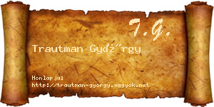 Trautman György névjegykártya